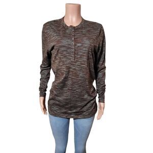 Pulp women ling sleeve henley multiple colors tee t-shirt M